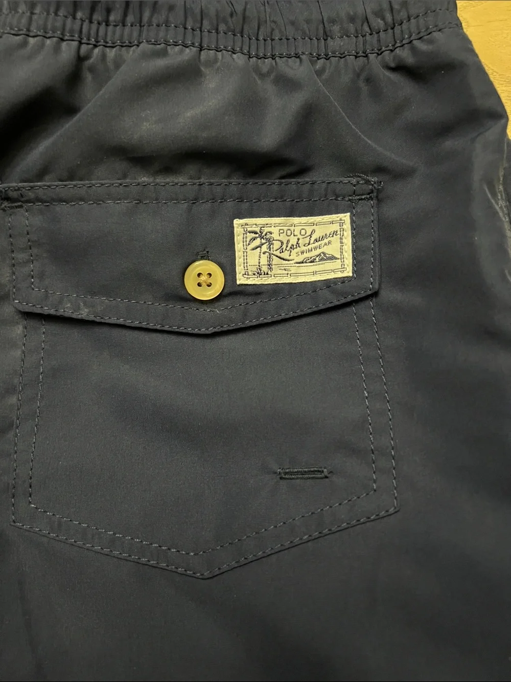 Polo by Ralph Lauren Navy Swim Trunks with Red Pony Accent